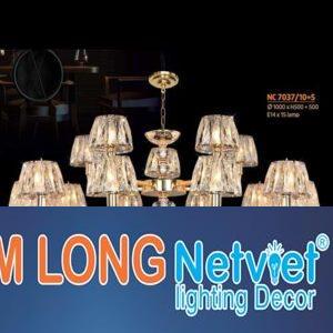 Đèn chùm pha lê Netviet Ø1000 x H500 + 500, E14 x 15 lamp