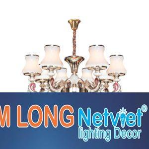 Đèn chùm nến Ø800*H600+400, E14*8 lamp, 17 large crystals K9