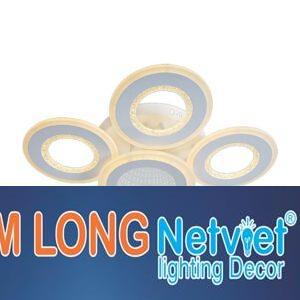 Đèn mâm ốp trần mica Ø500*H110, Led 3 màu ánh sáng