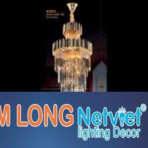 Đèn chùm pha lê Netviet Ø600 x H1800 + 600, E14 x 24 lamp