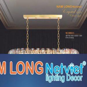 Đèn chùm pha lê phong cách cổ điển Ø750-350*H250+500 - E14*6 lamp