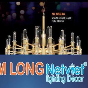 Đèn chùm đồng Ø620 x H600 + 600, E14 x 10 lamp