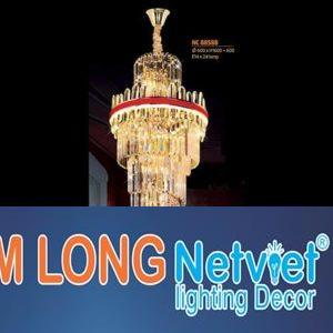 Đèn chùm pha lê Netviet Ø600 x H1600 + 600, E14 x 24 lamp