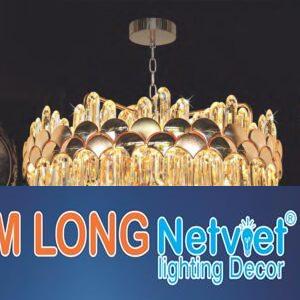 Đèn chùm pha lê phong cách cổ điển Ø600*H300+500 - LED Ánh Sáng Vàng