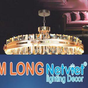Đèn chùm pha lê phong cách cổ điển Ø800-500*H500+500 - LED Ánh Sáng Vàng
