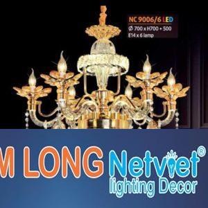 Đèn chùm pha lê Netviet Ø700 x H700 + 500, E14 x 6 lamp