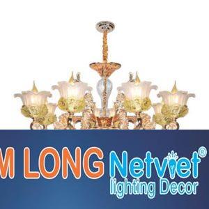Đèn chùm nến Ø800*H400+400, E14*8 lamp, 17 large crystals K9