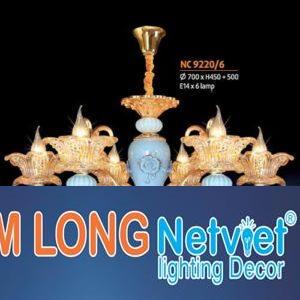 Đèn chùm đá Ø700 x H450 + 500, E14 x 6 lamp