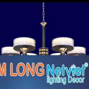 Đèn chùm trang trọng phong cách cổ điển Ø700 x H380 + 400, led 3 màu ánh sáng