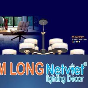 Đèn chùm trang trọng phong cách cổ điển Ø1000 x H400 + 400, led 3 màu ánh sáng