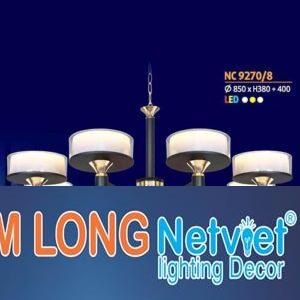 Đèn chùm trang trọng phong cách cổ điển Ø850 x H380 + 400, led 3 màu ánh sáng