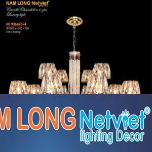 Đèn chùm pha lê Netviet Ø1000 x H700 + 500, E14 x 16 lamp