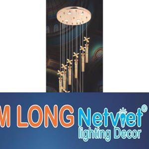 Đèn chùm pha lê cao cấp Ø450*H2300, LED Ánh Sáng Vàng