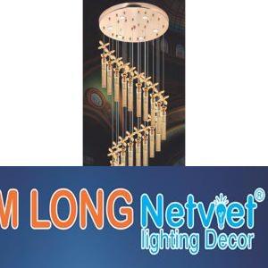 Đèn chùm pha lê cao cấp Ø600*H3000, LED Ánh Sáng Vàng