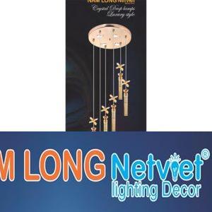 Đèn chùm pha lê cao cấp Ø400*H1100, LED Ánh Sáng Vàng