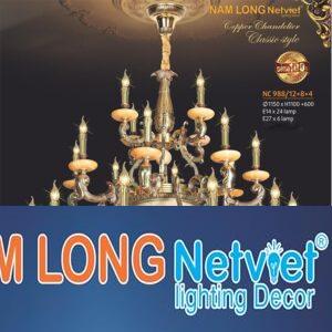 Đèn chùm đồng phong cách cổ điển Ø1150*H1100+600, E14*24 lamp + E27*6 lamp