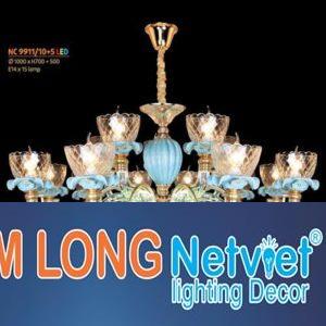 Đèn chùm pha lê Netviet Ø1000 x H700 + 500, E14 x 15 lamp