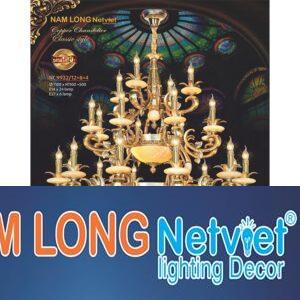 Đèn chùm nến đồng phong cách cổ điển Ø1100*H1100+500 - E14*24 Lamp - E27*6 Lamp