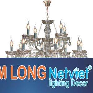 Đèn chùm nến Ø800*H8600+600, E14*12 lamp, 23 large crystals K9, 52 small crystals K9