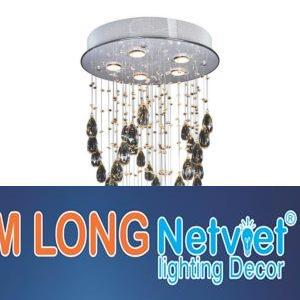 Đèn thả pha lê xoắn Ø450*H800, Led 3W*5 lamp, 3 chế độ, 56 crystals 1 K9