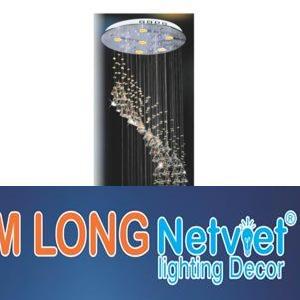 Đèn thả pha lê xoắn Ø500*H1200, LED 3W*6 lamp, 3 chế độ, 80 crystals 1 K9