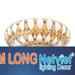 Đèn mâm ốp trần pha lê tròn Ø » 800*H300, E14*10 lamp, LED Color changer, 79 crystals, remote