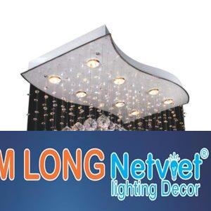 Đèn thả pha lê xoắn 800*500*H500, Led 3W*8 lamp, 3 chế độ, 128 crystals 1 K9