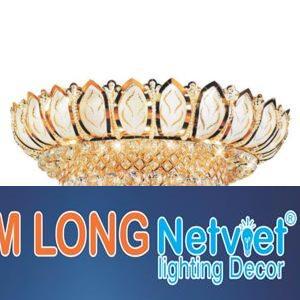 Đèn mâm ốp trần pha lê tròn Ø800*H350, E14*21 lamp, LED Color changer, 101 crystals