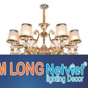 Đèn chùm nến Ø850*H700+300, E14*8 lamp, 9 large crystals K9