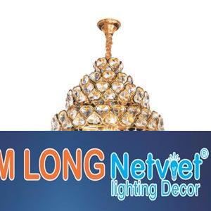 Đèn chùm pha lê cao cấp Ø450*H550+400, E14*11 lamp, 19 crystals