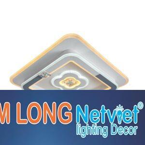 Đèn mâm ốp trần vuông mica Ø500*H100, Led 3 màu ánh sáng