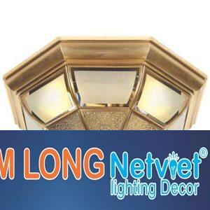Đèn mâm ốp trần đồng cao cấp Ø380*H170, E27*3