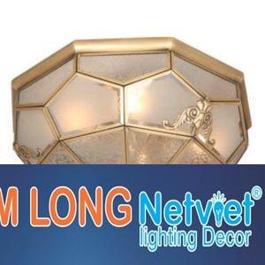 Đèn mâm ốp trần đồng cao cấp Ø330*H200, E27*3