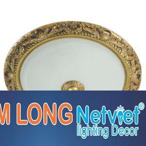 Đèn mâm ốp trần đồng cao cấp Ø320, E27*2