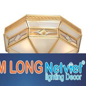 Đèn mâm ốp trần đồng cao cấp Ø320*H170, E27*3