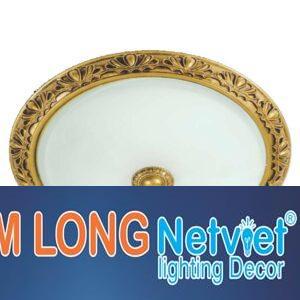 Đèn mâm ốp trần đồng cao cấp Ø380, E27*2