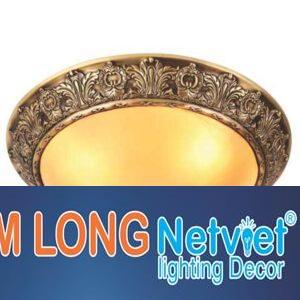 Đèn mâm ốp trần đồng cao cấp Ø400*H160, E27*3