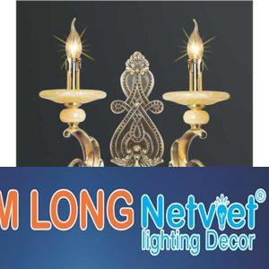 Đèn vách nến kiểu cổ điển L350-250*H430, E14*2 Lamp