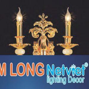 Đèn tường nến đồng phong cách cổ điển L380*H400 - E14*2 Lamp