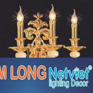 Đèn tường nến đồng phong cách cổ điển L380*H400 - E14*3 Lamp