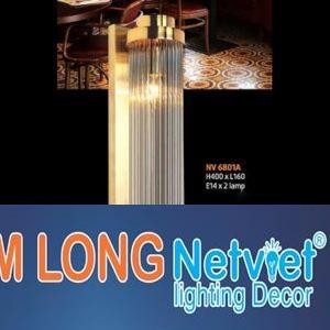 Đèn vách pha lê L160 x H600, E14 x 2 lamp