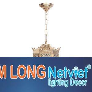 Đèn treo ngoài trời vuông Ø180*H800, E27*1 Lamp, Vỏ màu vàng đồng