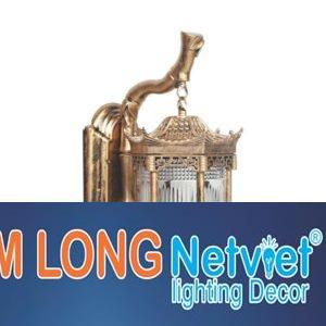 Đèn vách ngoài trời vuông Ø250*H410, E27*1 Lamp, Vỏ màu vàng đồng