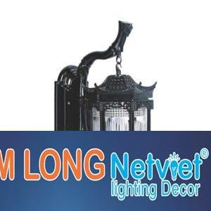 Đèn vách ngoài trời vuông Ø250*H410, E27*1 Lamp, Vỏ màu đen